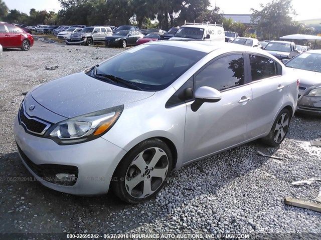 KNADN4A31D6246994 - 2013 KIA RIO EX/SX SILVER photo 2