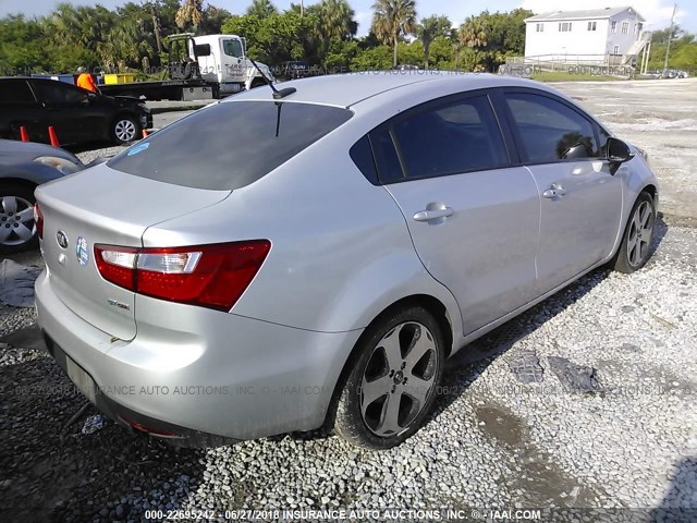 KNADN4A31D6246994 - 2013 KIA RIO EX/SX SILVER photo 4