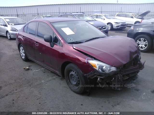 JF1GJAA67CH026093 - 2012 SUBARU IMPREZA MAROON photo 1