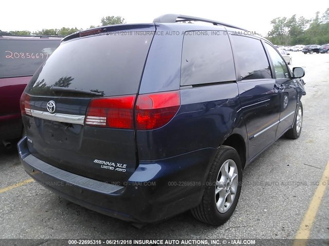 5TDBA22C95S031082 - 2005 TOYOTA SIENNA XLE/XLE LIMITED BLUE photo 4