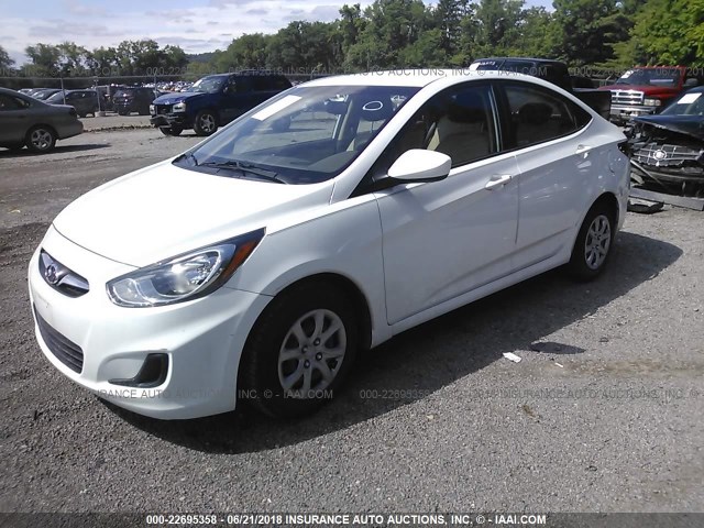 KMHCT4AE1CU222920 - 2012 HYUNDAI ACCENT GLS/GS WHITE photo 2