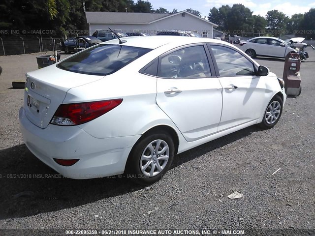 KMHCT4AE1CU222920 - 2012 HYUNDAI ACCENT GLS/GS WHITE photo 4