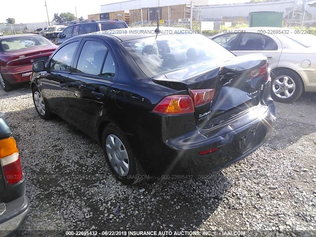 JA3AU16U08U032961 - 2008 MITSUBISHI LANCER DE BLACK photo 3