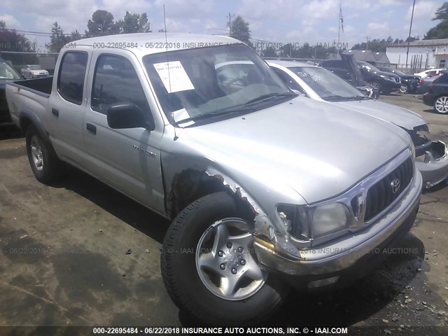 5TEHN72NX1Z743708 - 2001 TOYOTA TACOMA DOUBLE CAB SILVER photo 1