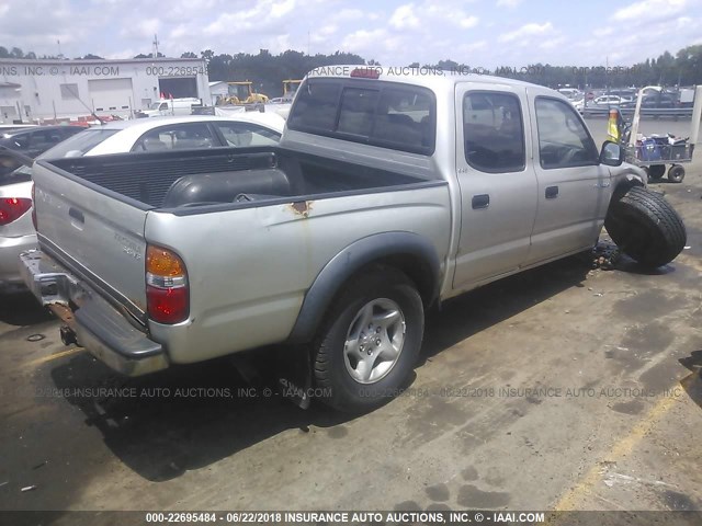 5TEHN72NX1Z743708 - 2001 TOYOTA TACOMA DOUBLE CAB SILVER photo 4