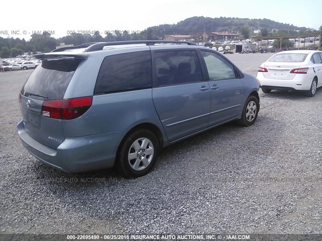 5TDZA22C14S195388 - 2004 TOYOTA SIENNA XLE/XLE LIMITED BLUE photo 4