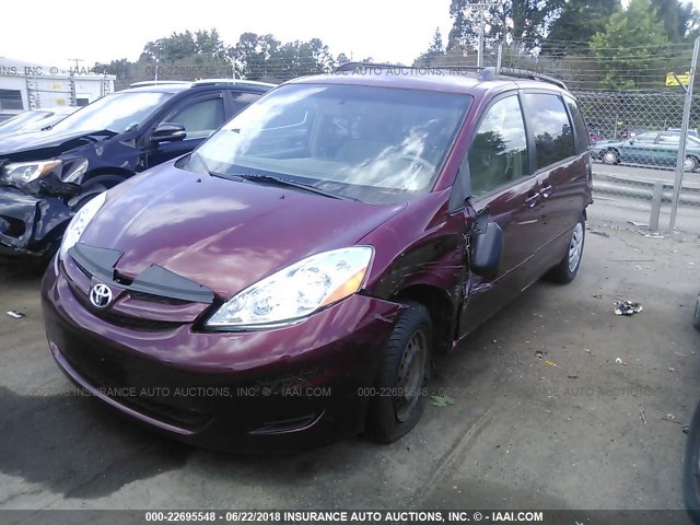 5TDZA23C06S406985 - 2006 TOYOTA SIENNA CE/LE RED photo 2