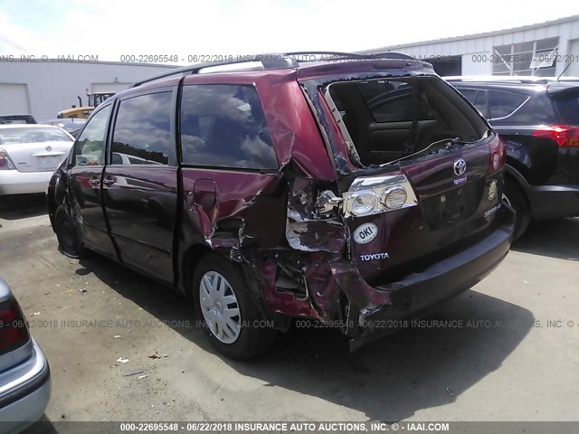 5TDZA23C06S406985 - 2006 TOYOTA SIENNA CE/LE RED photo 3
