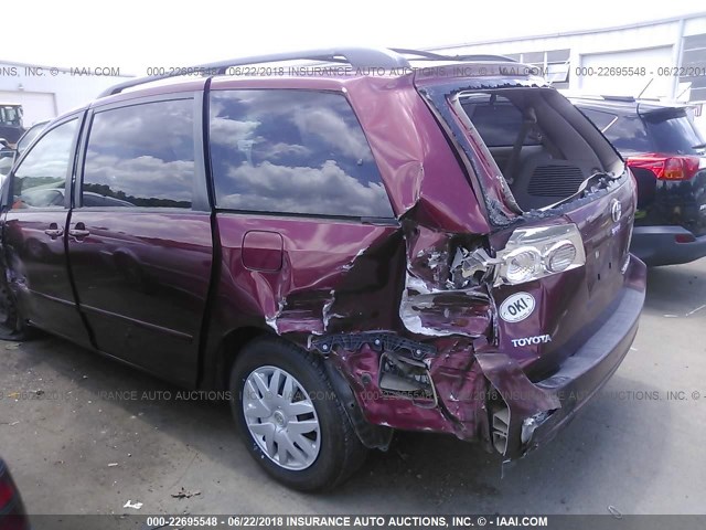 5TDZA23C06S406985 - 2006 TOYOTA SIENNA CE/LE RED photo 6