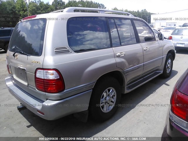 JT6HT00W4W0010092 - 1998 LEXUS LX 470 GOLD photo 4