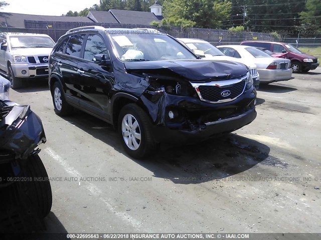 5XYKT3A62DG388210 - 2013 KIA SORENTO LX BLACK photo 1