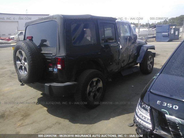 1C4BJWEG9GL176567 - 2016 JEEP WRANGLER UNLIMITE SAHARA BLUE photo 4