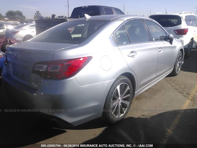 4S3BNAN69J3040428 - 2018 SUBARU LEGACY 2.5I LIMITED GRAY photo 4