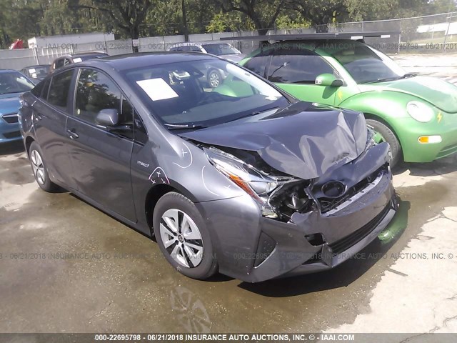 JTDKBRFU7J3588626 - 2018 TOYOTA PRIUS GRAY photo 1