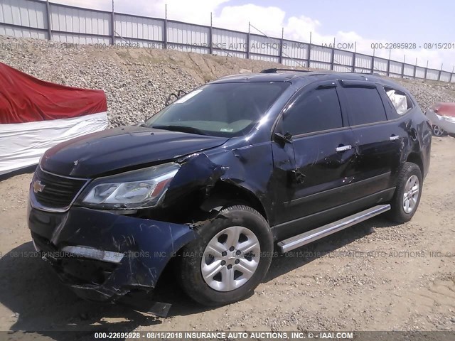 1GNKVFKD3FJ106370 - 2015 CHEVROLET TRAVERSE LS Dark Blue photo 2