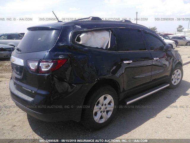 1GNKVFKD3FJ106370 - 2015 CHEVROLET TRAVERSE LS Dark Blue photo 4