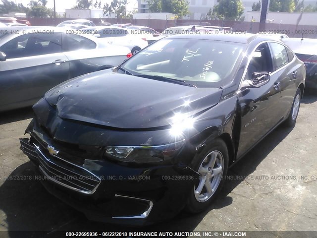 1G1ZB5STXGF297106 - 2016 CHEVROLET MALIBU LS BLACK photo 2