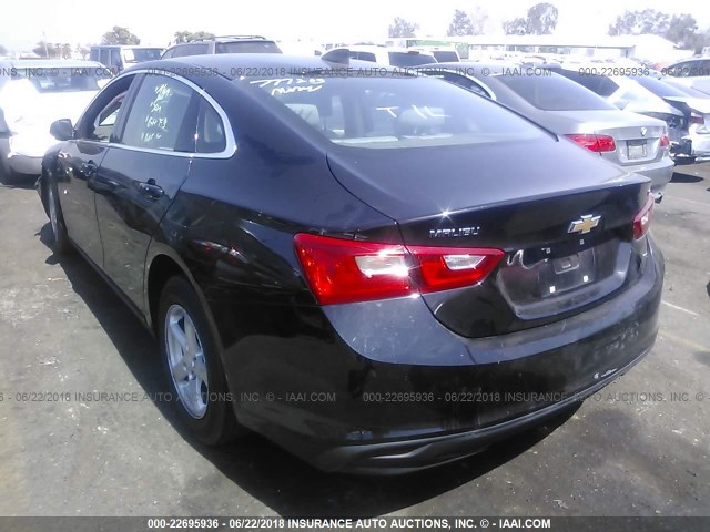 1G1ZB5STXGF297106 - 2016 CHEVROLET MALIBU LS BLACK photo 3
