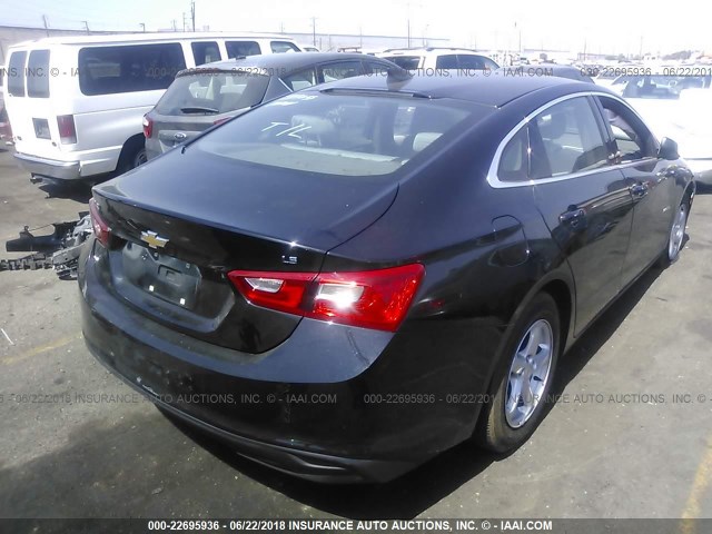 1G1ZB5STXGF297106 - 2016 CHEVROLET MALIBU LS BLACK photo 4