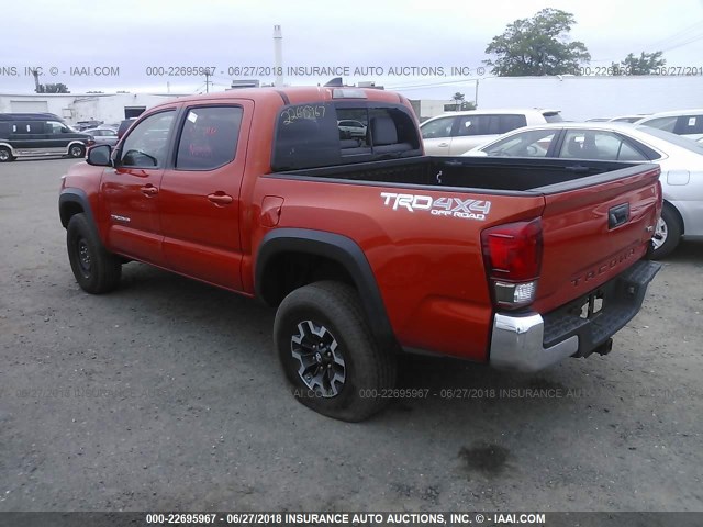 3TMCZ5AN0HM044440 - 2017 TOYOTA TACOMA DBL CAB/SR/TRDSPT/OR/PRO Қызғылт сары фото 3