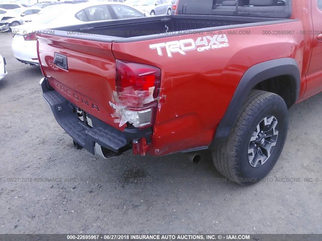 3TMCZ5AN0HM044440 - 2017 TOYOTA TACOMA DBL CAB/SR/TRDSPT/OR/PRO Қызғылт сары фото 6