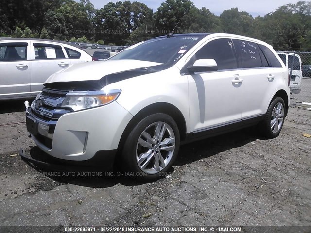 2FMDK3KC9BBB34121 - 2011 FORD EDGE LIMITED WHITE photo 2