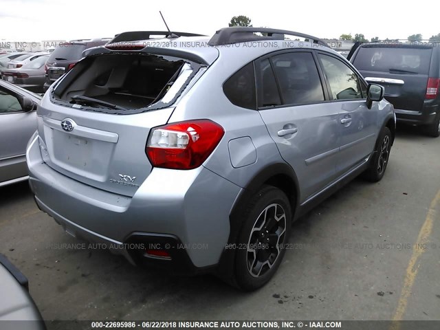 JF2GPAGC6E8295969 - 2014 SUBARU XV CROSSTREK 2.0 LIMITED SILVER photo 4