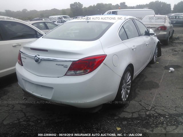 2G4GP5EC7B9184626 - 2011 BUICK REGAL WHITE photo 4