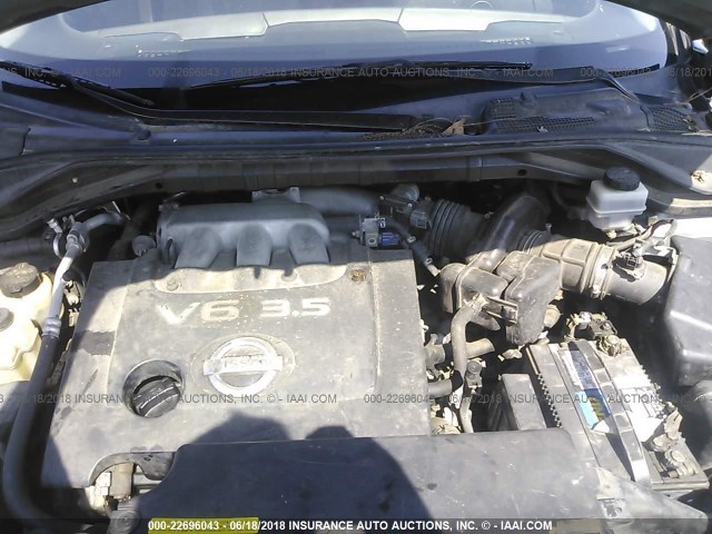 JN8AZ08W75W444245 - 2005 NISSAN MURANO SL/SE/S GRAY photo 10