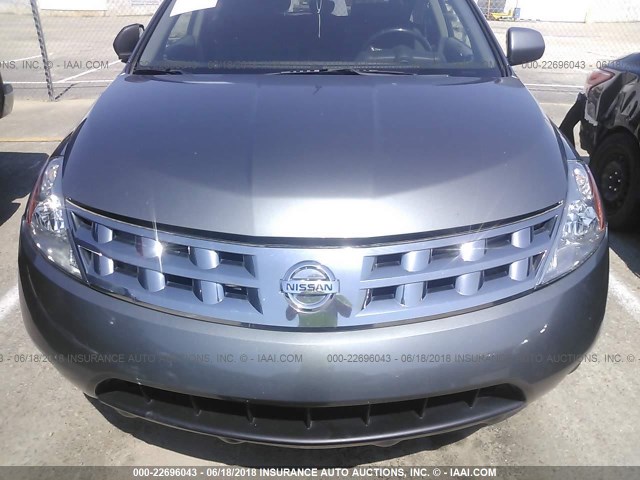 JN8AZ08W75W444245 - 2005 NISSAN MURANO SL/SE/S GRAY photo 6