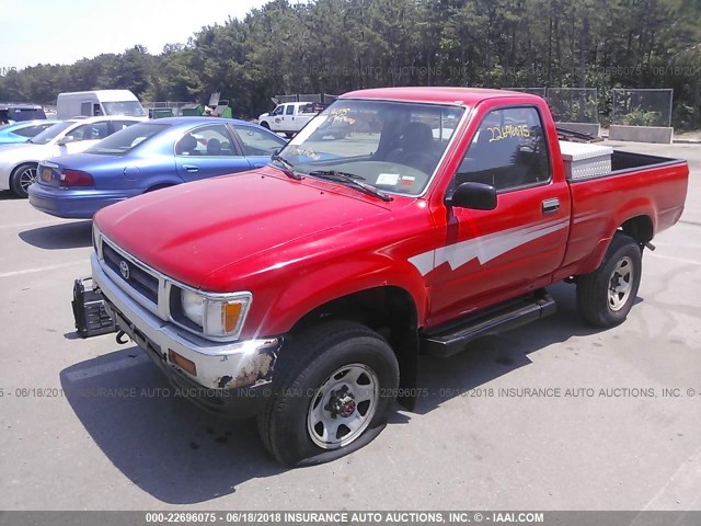 JT4RN01P7N7054883 - 1992 TOYOTA PICKUP 1/2 TON SHORT WHEELBASE DLX RED photo 2