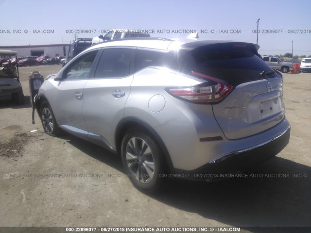 5N1AZ2MGXJN139811 - 2018 NISSAN MURANO S/SL/SV/PLATINUM SILVER photo 3