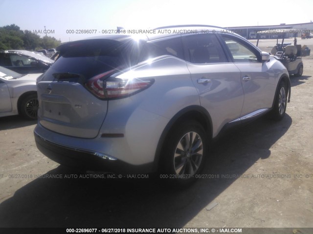 5N1AZ2MGXJN139811 - 2018 NISSAN MURANO S/SL/SV/PLATINUM SILVER photo 4