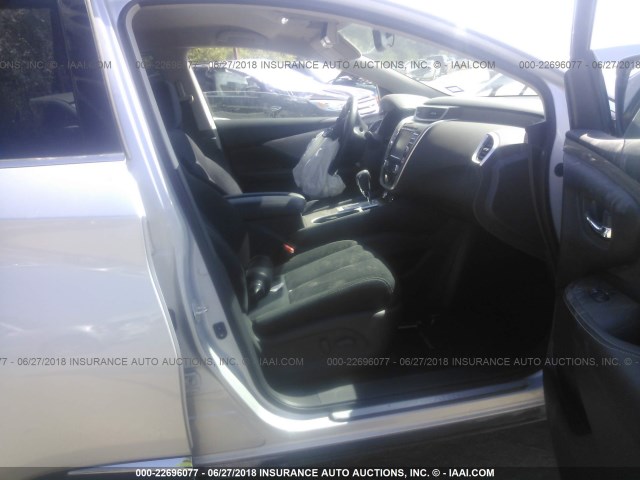 5N1AZ2MGXJN139811 - 2018 NISSAN MURANO S/SL/SV/PLATINUM SILVER photo 5