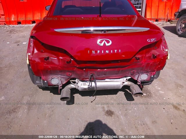 JN1CV6FE4CM200805 - 2012 INFINITI G37 SPORT RED photo 6