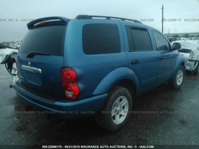 1D4HB48N64F204540 - 2004 DODGE DURANGO SLT BLUE photo 4