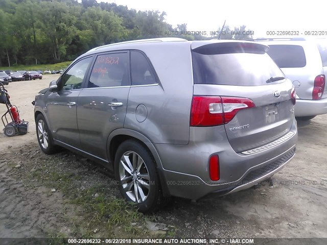 5XYKWDA70EG437265 - 2014 KIA SORENTO SX/SX LIMITED GRAY photo 3