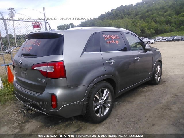 5XYKWDA70EG437265 - 2014 KIA SORENTO SX/SX LIMITED GRAY photo 4