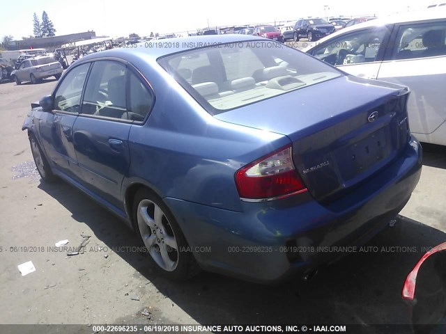 4S3BL616387223318 - 2008 SUBARU LEGACY 2.5I BLUE photo 3