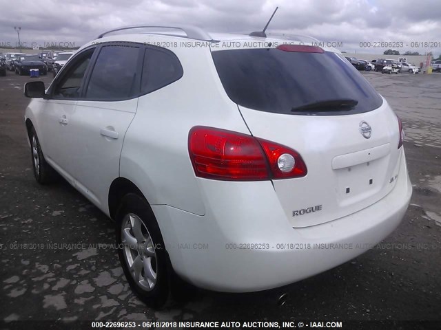 JN8AS58V28W400036 - 2008 NISSAN ROGUE S/SL WHITE photo 3