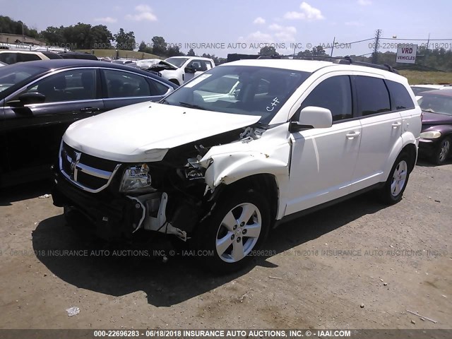 3D4PG5FV9AT191306 - 2010 DODGE JOURNEY SXT WHITE photo 2