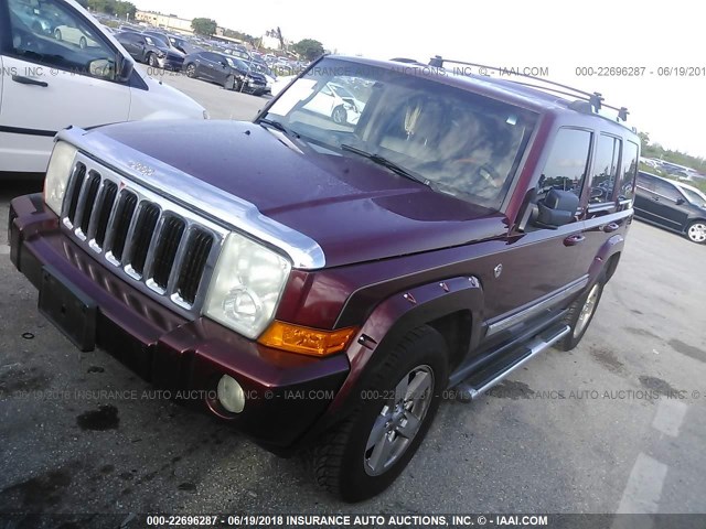 1J8HG58N37C587162 - 2007 JEEP COMMANDER LIMITED BURGUNDY photo 2