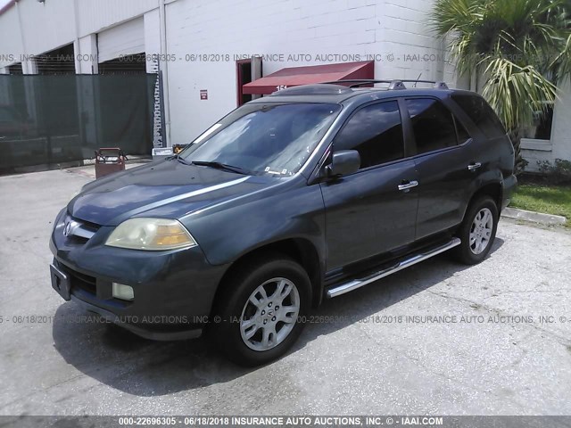 2HNYD18824H502849 - 2004 ACURA MDX TOURING GRAY photo 2