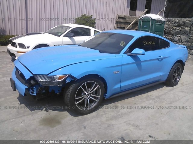 1FA6P8CFXH5353290 - 2017 FORD MUSTANG GT BLUE photo 2