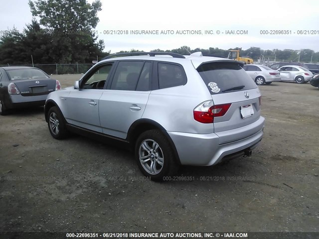 WBXPA93416WD28330 - 2006 BMW X3 3.0I SILVER photo 3