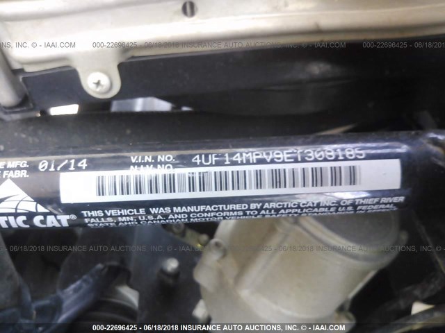 4UF14MPV9ET308185 - 2014 ARTIC CAT PROWLER  绿色 照片 9