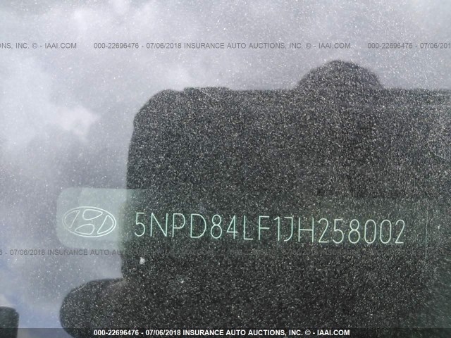 5NPD84LF1JH258002 - 2018 HYUNDAI ELANTRA SEL/VALUE/LIMITED BLACK photo 9