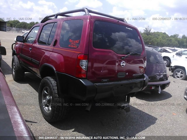 5N1MD28Y62C546634 - 2002 NISSAN XTERRA SE/SC BURGUNDY photo 3