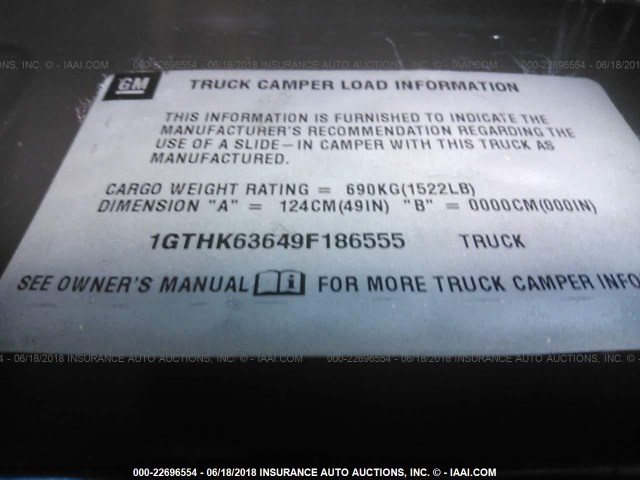 1GTHK63649F186555 - 2009 GMC SIERRA K2500 SLT GRAY photo 9