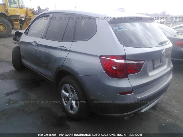 5UXWX5C58BL704506 - 2011 BMW X3 XDRIVE28I GRAY photo 3